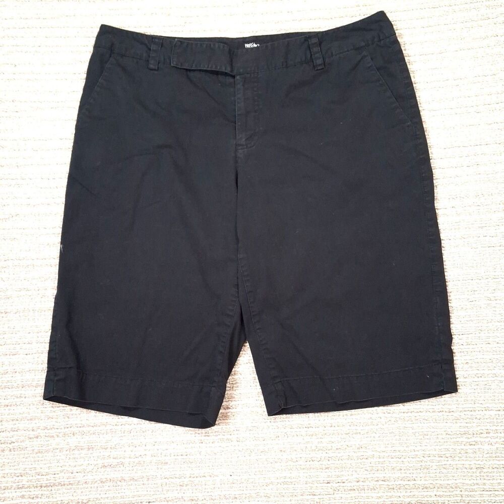 ​Mossimo Stretch Black Bermuda Shorts Womens Size 10 Cotton Walking Classic